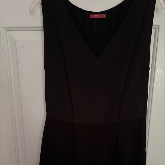 EDC Black Sleeveless Fancy Dress w/Vents & Lace Short Size S - Picture 1 of 6